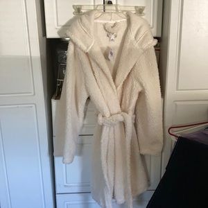 Fluffy bathrobe with hoodie and ears